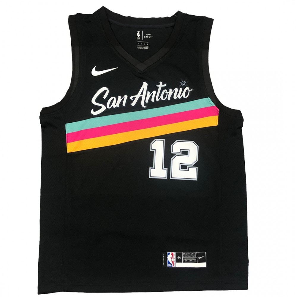 Men's San Antonio Spurs Lamarcus Aldridge #12 Black 20/21 Swingman Jersey - City Edition-Pro Kit Vault | Brand New 26/27 Sports Jerseys